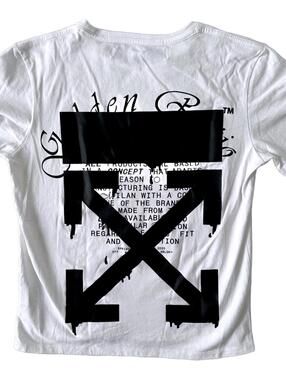 Off-White 2013 White Dripping Arrows Graphic Print T-Shirt - Small